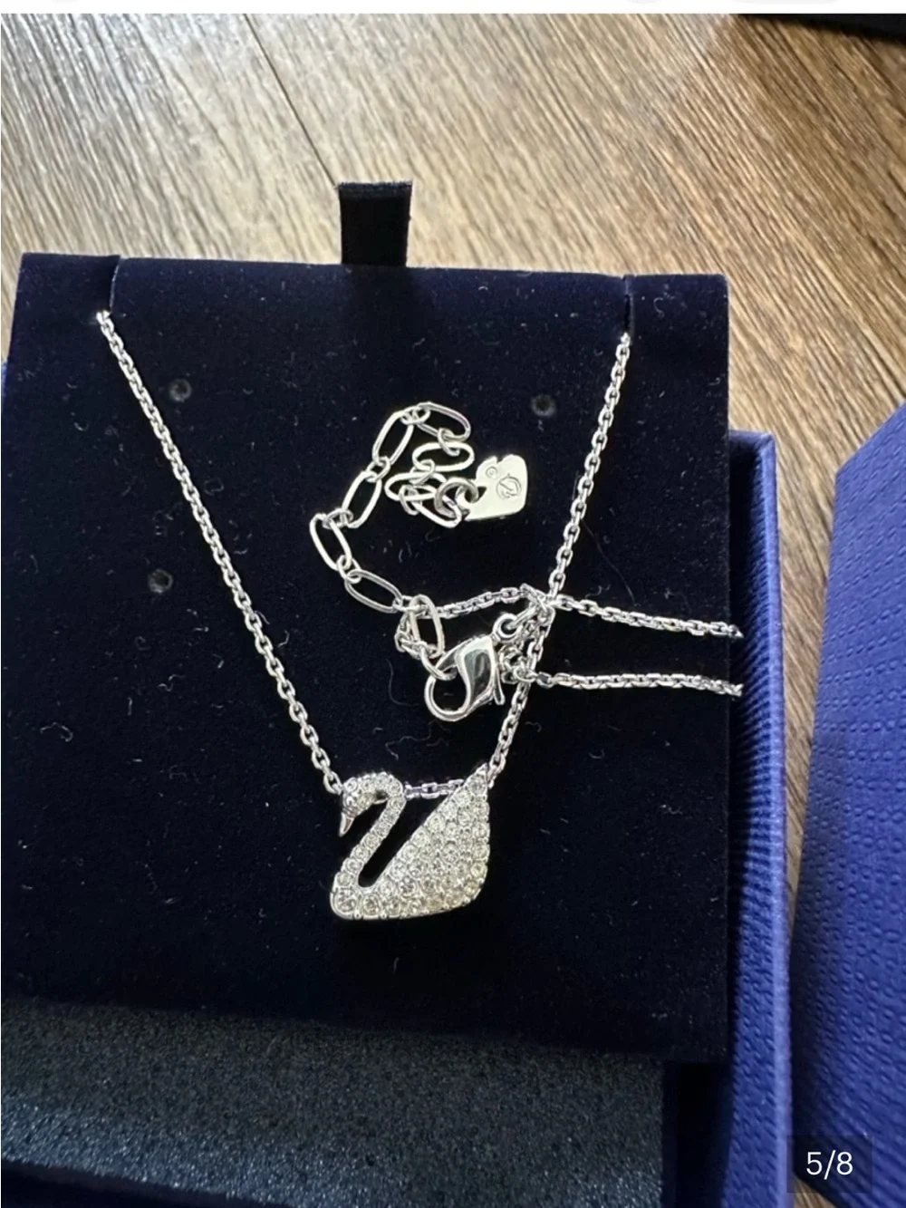 Swarovski Silver Crystal Swan Necklace - Silver Iconic - Picture 6 of 9